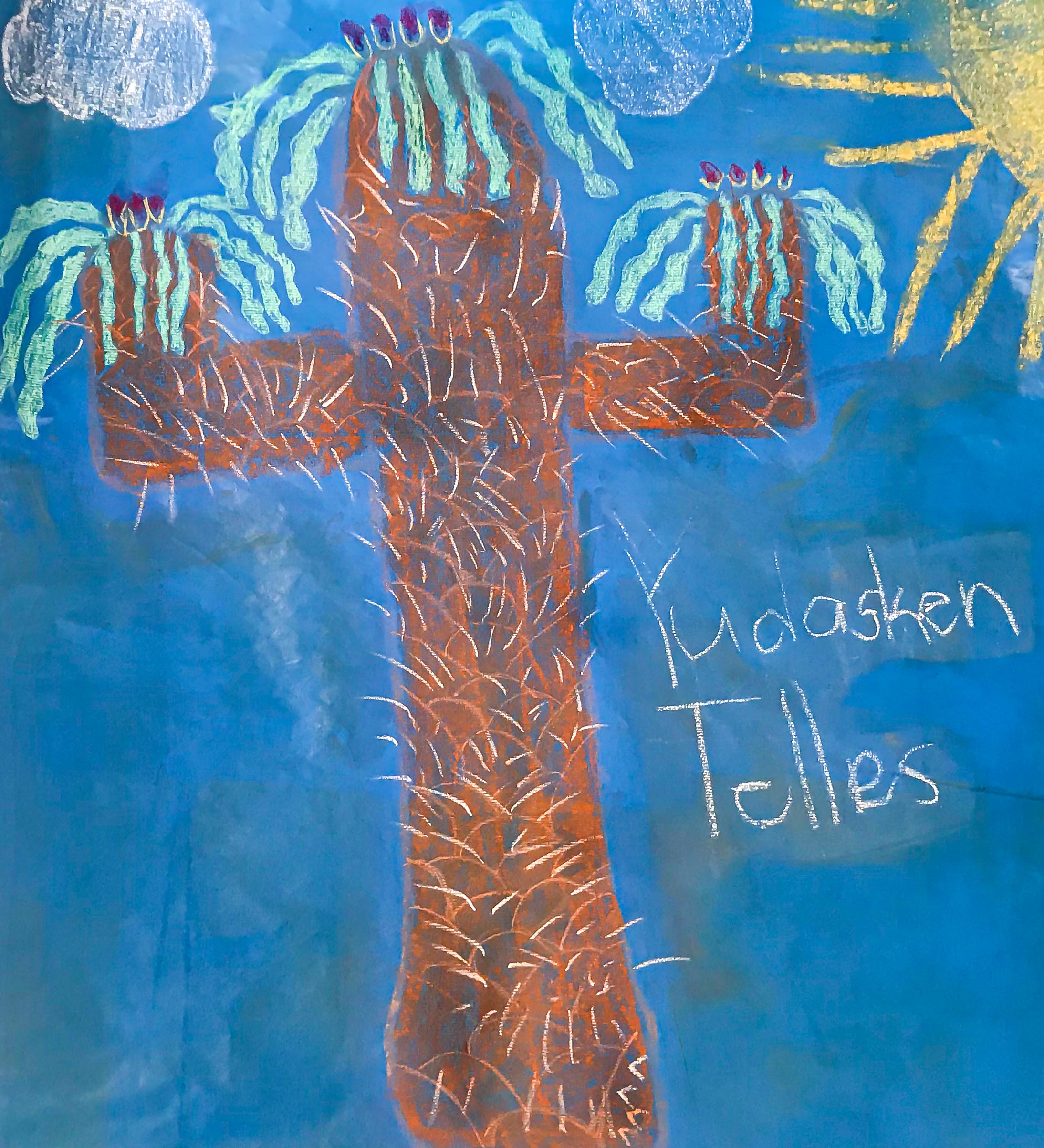 Halfmens drawing in soft pastel by Yudasken Telles