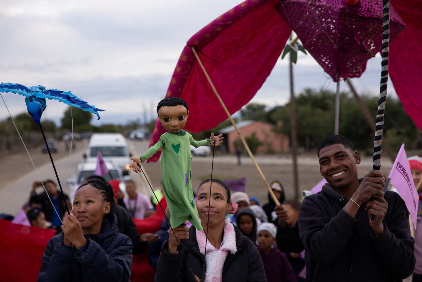 Child performer dancing outdoors